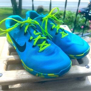 Women's Nike Metcon 2 Amp Blue/Volt 843972-400 Training Athletic Shoes Sz 9M